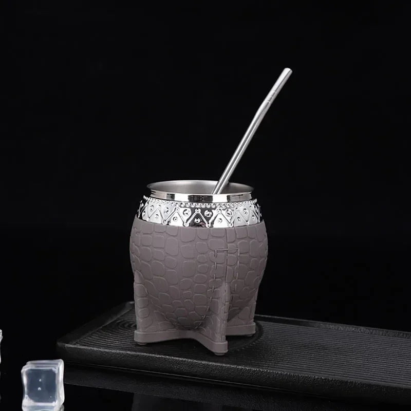 Vaso térmico de acero inoxidable de doble pared de 180 ml para café, cerveza, yerba mate y té.