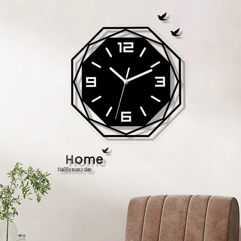 Reloj de pared decorativo minimalista moderno, silencioso, de material acrílico, de personalidad minimalista, arte atmosférico, reloj de cuarzo