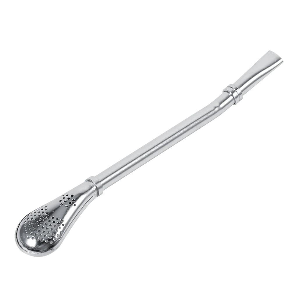 Bombilla de acero inoxidable confiable para yerba mate, pajita para beber y cuchara filtrante.
