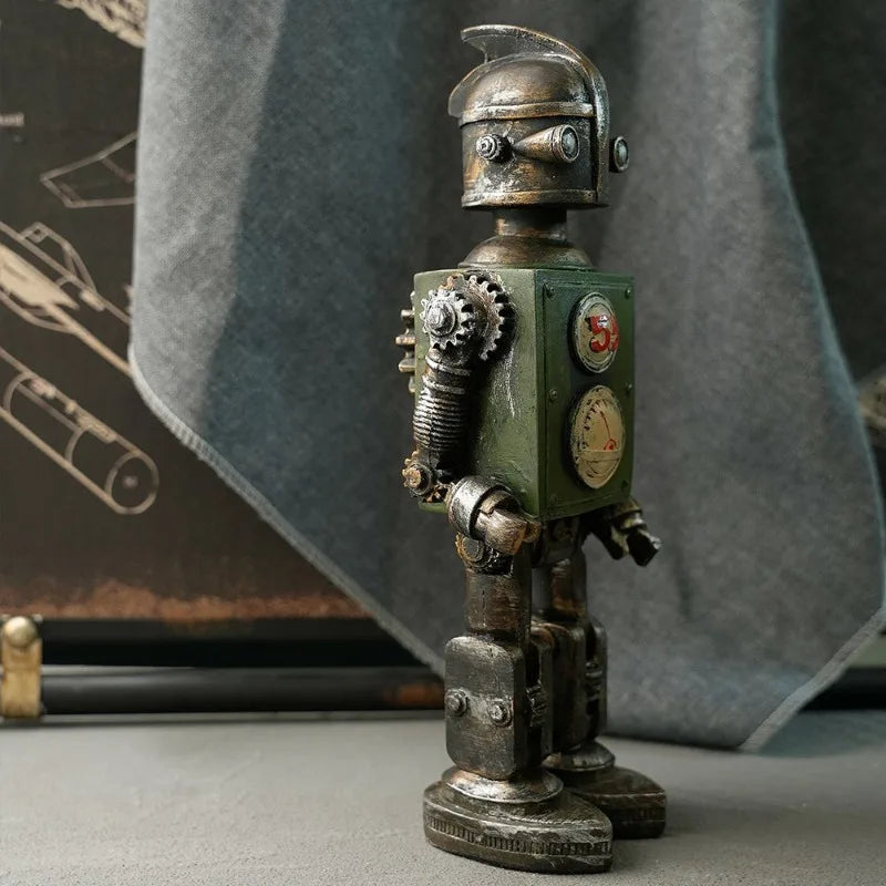 Adornos retro, adorno vintage de robot para interiores, accesorio creativo para la decoración del hogar, elegante y estético para bar.