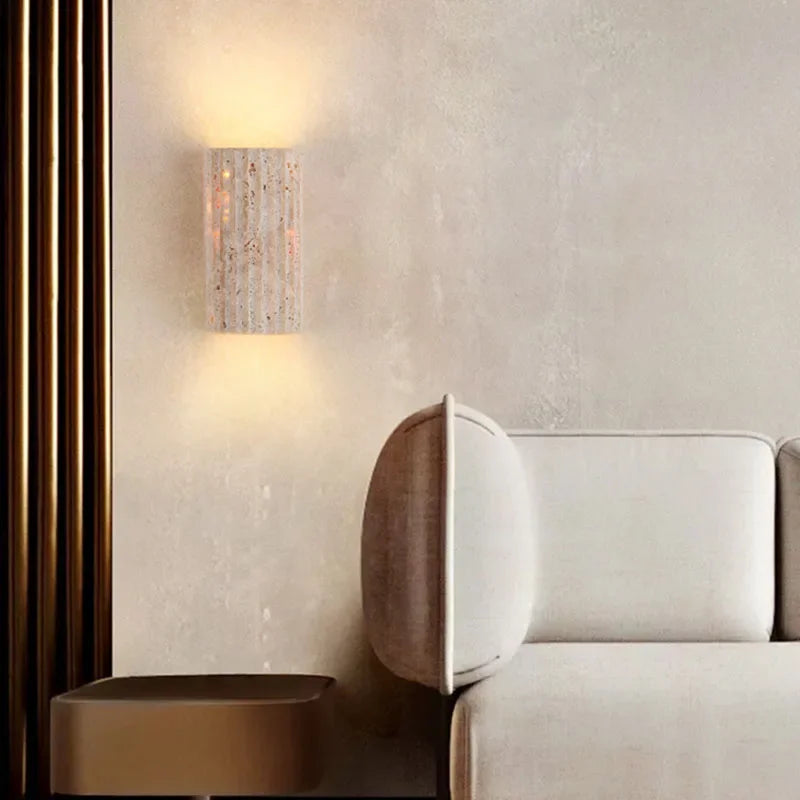 Lámpara de pared de piedra natural Wabi Sabi para sala de estar, dormitorio, escaleras, pasillo, decoración artística de interiores, aplique de pared para el hogar, apliques de mesilla de noche.