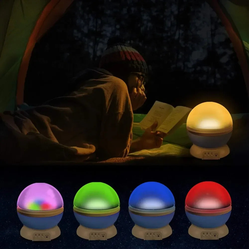 LED Starry Night Light Auto Rotating Pattern 500mAH Lithium Battery Starry Night Projection Light for Bedroom Decoration