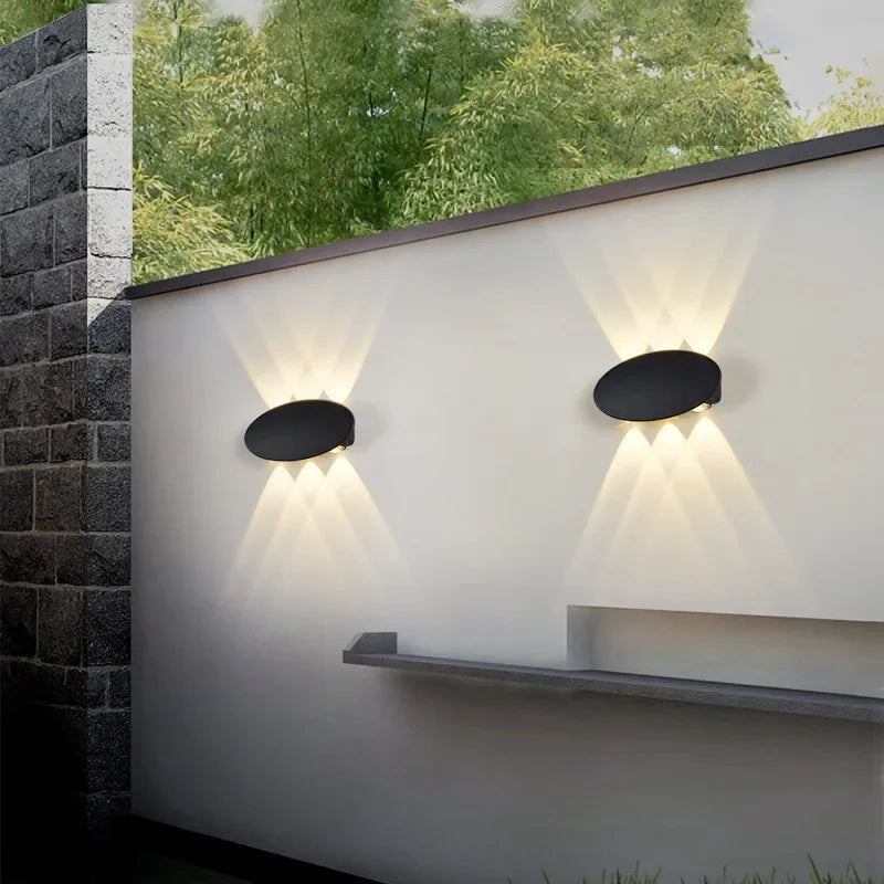 Lámpara de pared LED ovalada moderna y sencilla de 4 W para exteriores e interiores, resistente al agua IP65, luz cálida, voltaje de 85 V a 265 V.