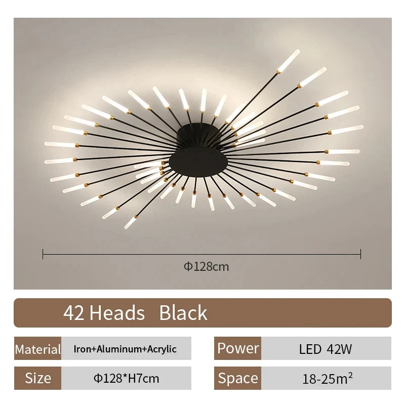 Lámpara de techo LED con forma de flor de diseño nórdico para comedor y sala de estar, iluminación Sputnik para decoración del hogar, cocina, dormitorio infantil, lámpara de araña