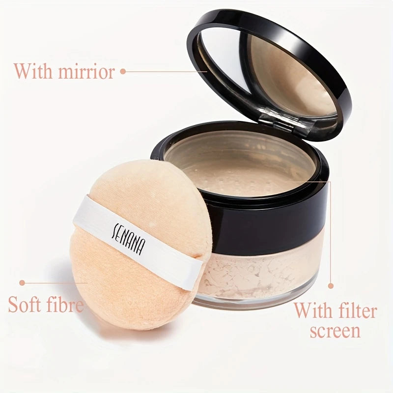 Polvos fijadores hidratantes impecables, acabado nude natural, control de grasa, corrector de alta eficacia para todo tipo de pieles, maquillaje facial en polvo fino.