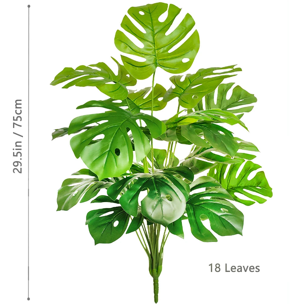 Planta Monstera artificial de 52-104 cm (40,94 pulgadas), palmera falsa de plástico con hojas verdes, ideal para la decoración del hogar, jardín, habitación u oficina.