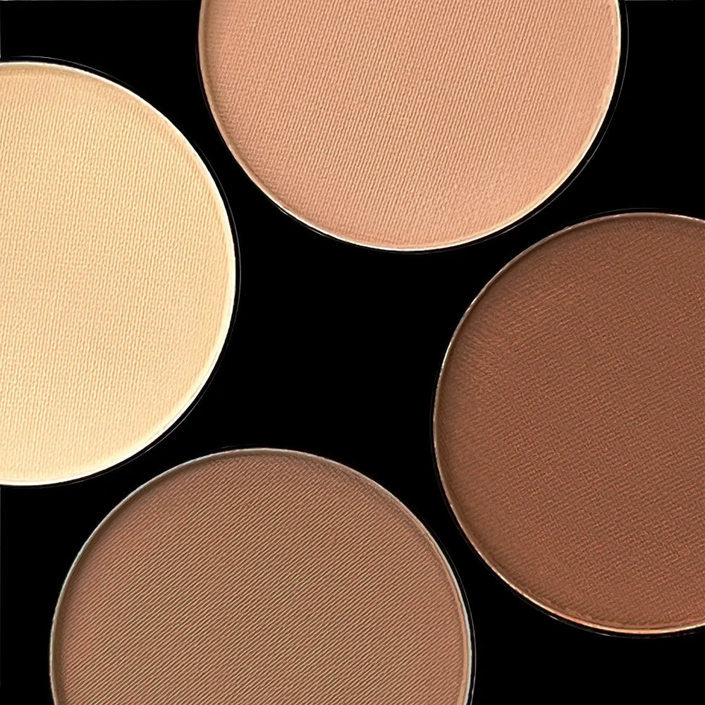 Paleta de polvos iluminadores y contorneadores de 6 colores, paleta de maquillaje en polvo para sombras y contorno facial con brocha, bronceador facial y corrector de color.