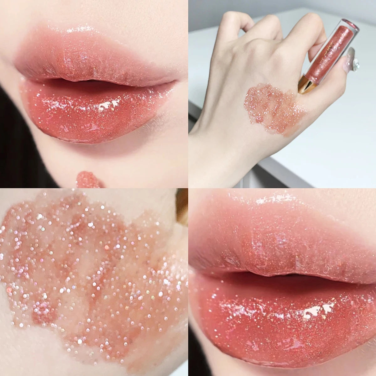 Brillo labial hidratante, voluminizador y brillante, glaseado labial con efecto espejo y brillo a base de agua, aceite labial hidratante para unos labios carnosos.