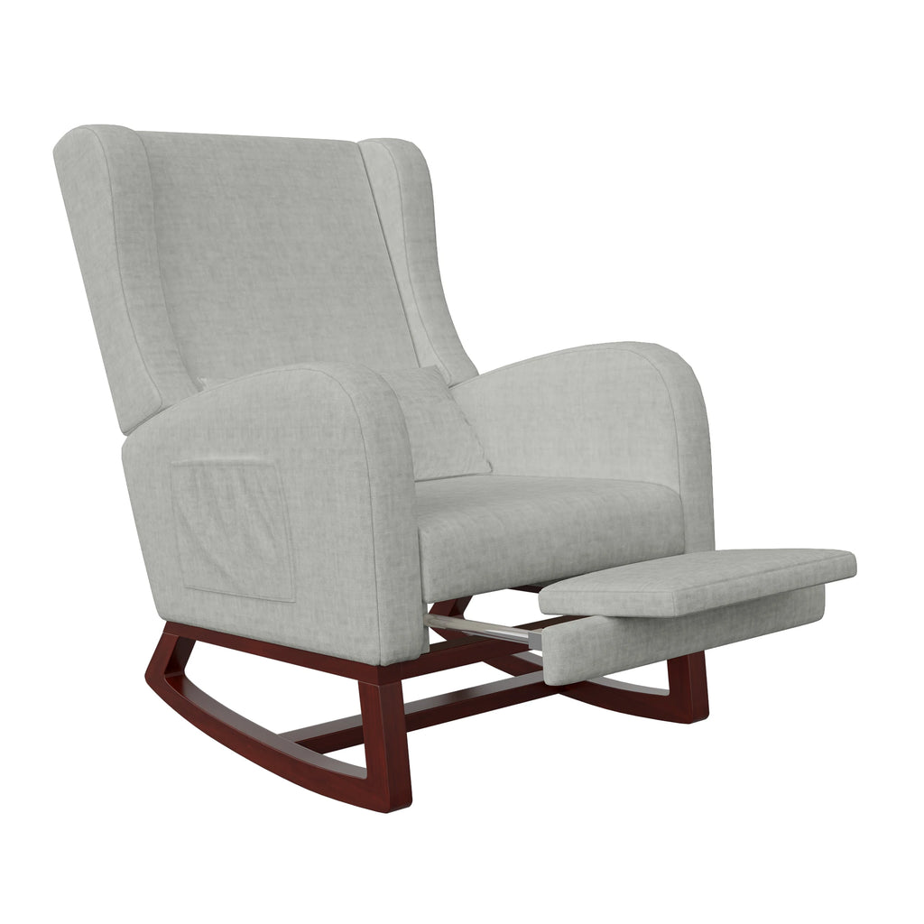 Mecedora Anajqaqia, silla para sala de estar, sillón, con base de madera y 2 bolsillos laterales, capacidad de carga: 150 kg.