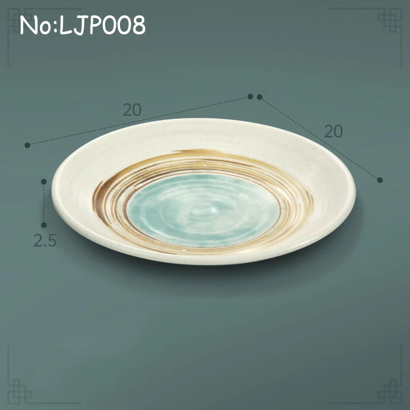 Juego de platos planos de melamina, bandeja comercial para comida rápida, plato plano para sushi y filete de restaurante, estilo palacio, vajilla irrompible