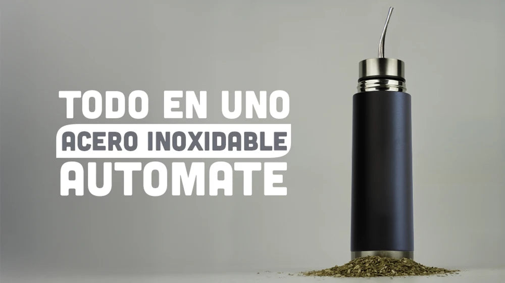 NUEVA botella de mate de acero inoxidable autoservicio, vaso térmico para mate 2 en 1 con bombilla incorporada, termo para yerba mate, todo en uno.