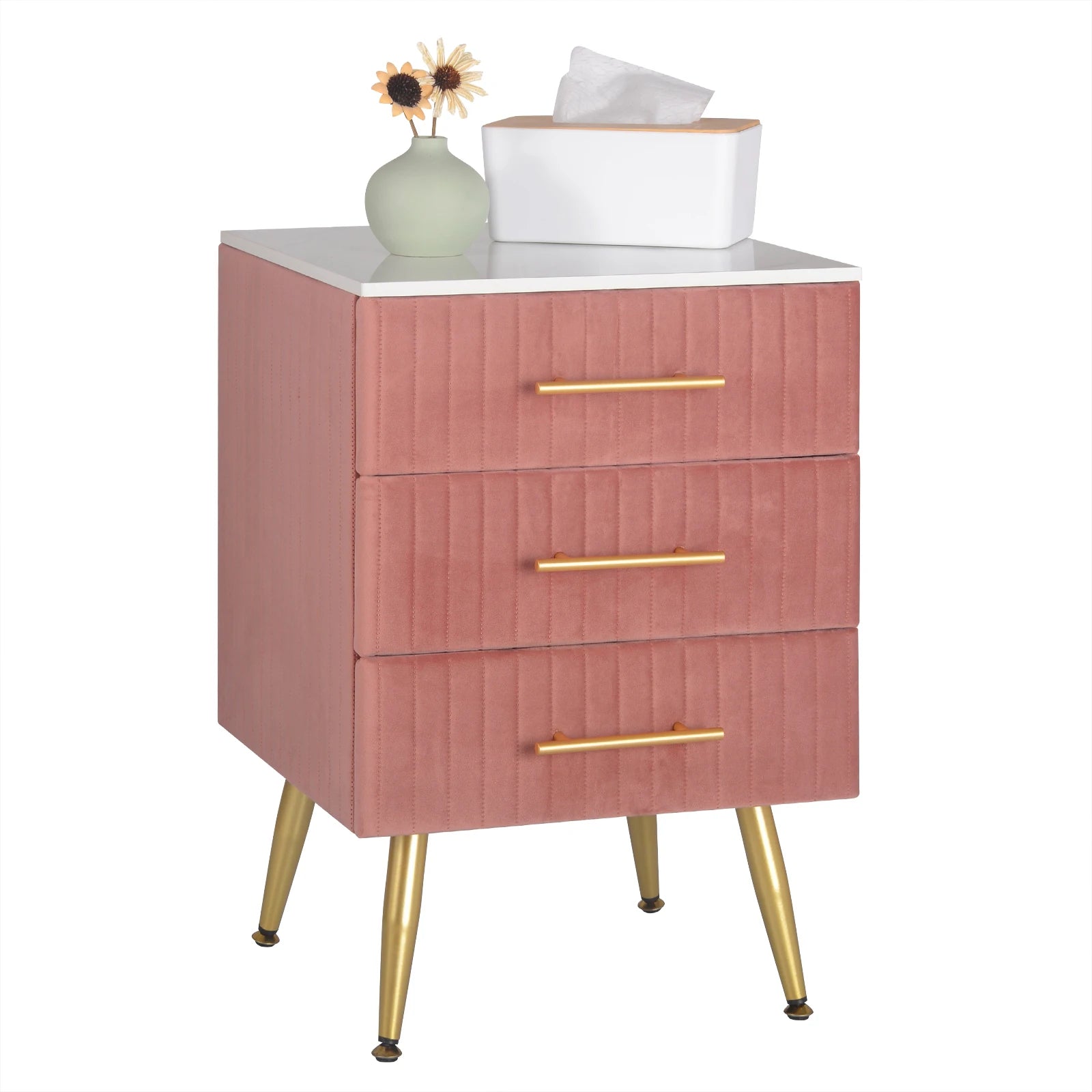 Mesita de noche WOLTU con 3 cajones, cómoda, aparador, mesa de centro para dormitorio y hogar.
